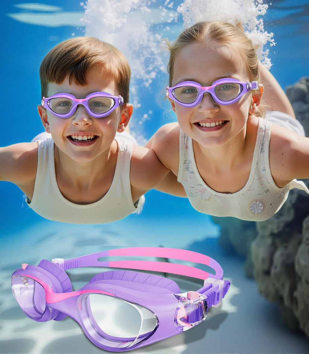 Kids Swimming Goggles for Boys & Girls Aged 6-14, Anti-Fog