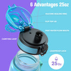 Sahara Sailor Water Bottle 1L, Leakproof Tritan Bottle with Time Marker