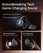 SHOKZ OpenRun Pro 2 Bone Conduction Bluetooth Sport Headphones, Black