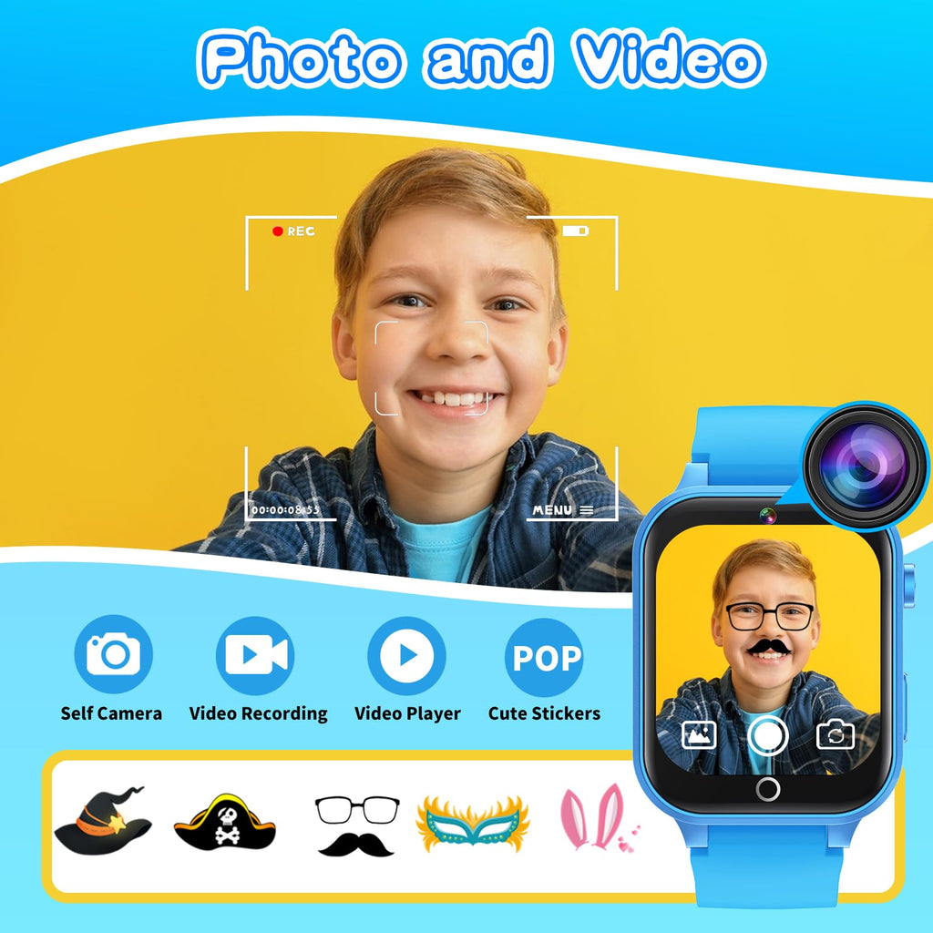 Kids Smart Watches Girls Age 5-12, 26 Games High-Resolution Touchscreen Kids Watch with Video Camera Music Player Pedometer Flashlight 12/24 hr Educational Toys Birthday Gifts for Girls Ages 6 7 8
