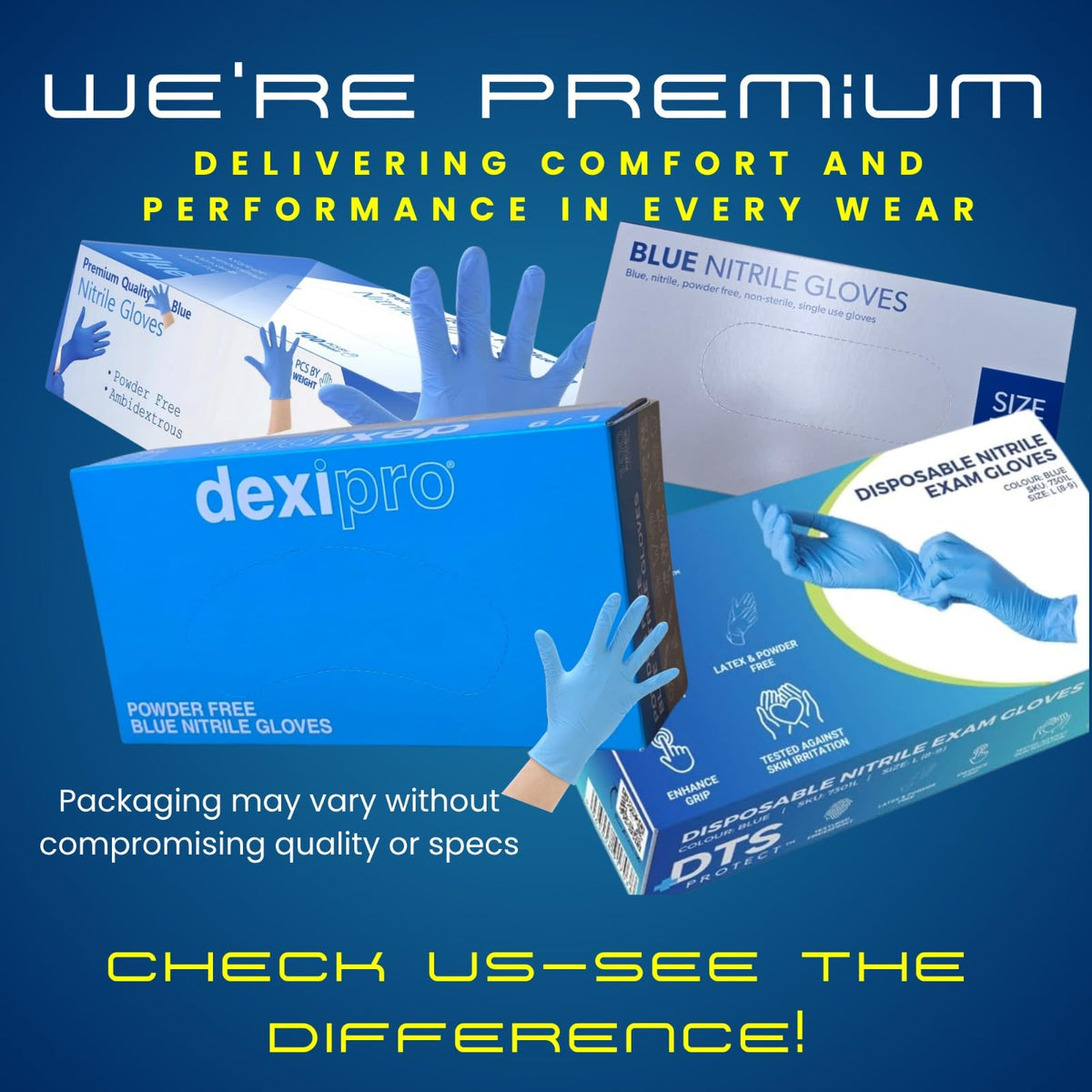 200 Disposable Nitrile Gloves Medium Blue – Medical Examination Powder-Free Latex-Free Strong Durable Tear-Resistant for Healthcare, Dental, Food, Cleaning, Automotive & Industrial Use (Medium)