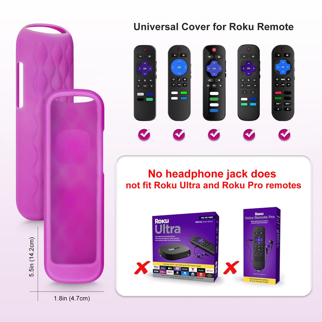 for Roku-Remote-Cover,Glow in The Dark Silicone Protective Case