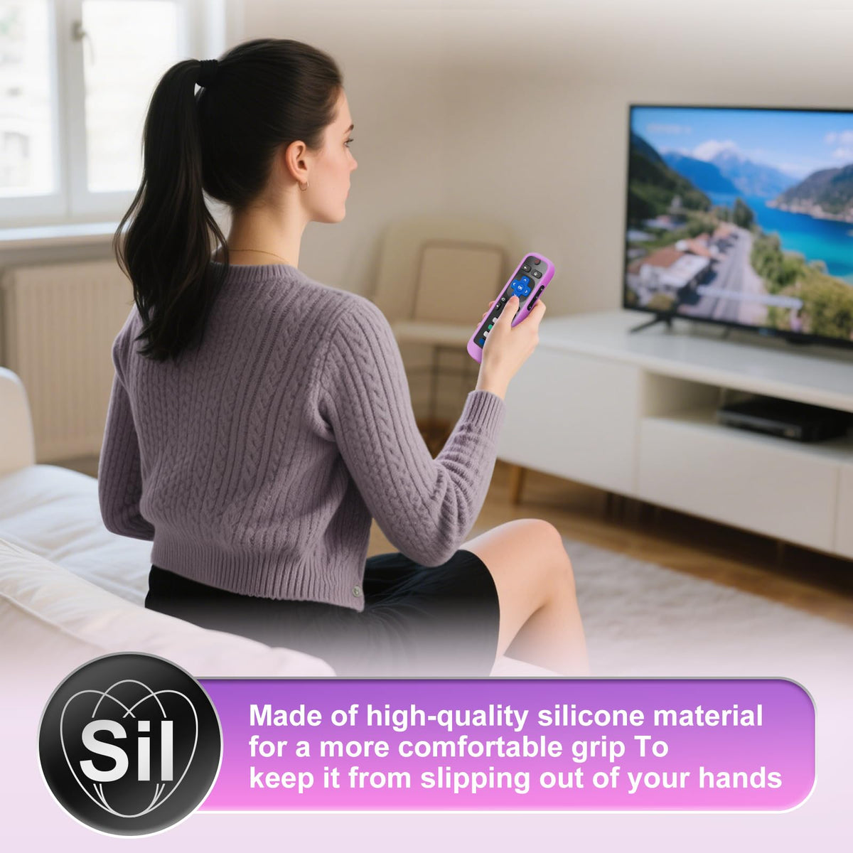 for Roku-Remote-Cover,Glow in The Dark Silicone Protective Case