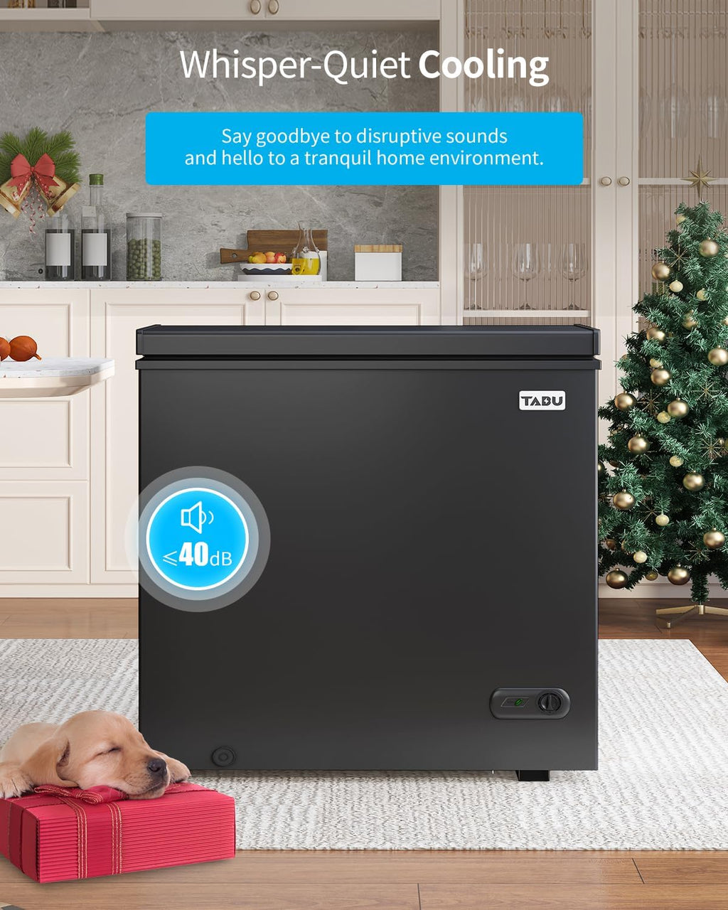 TABU 12.0 Cubic Feet Chest Freezer, Large Freestanding Deep Freezer, Black