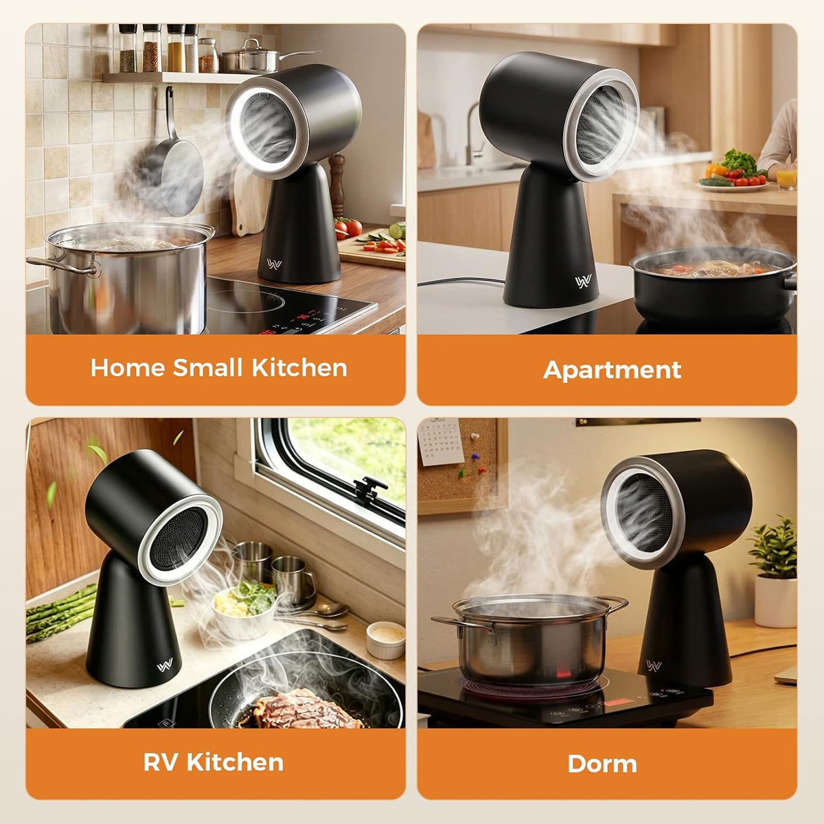 Portable Range Hood with LED Light, 3-Speed Exhaust kitchen Fan