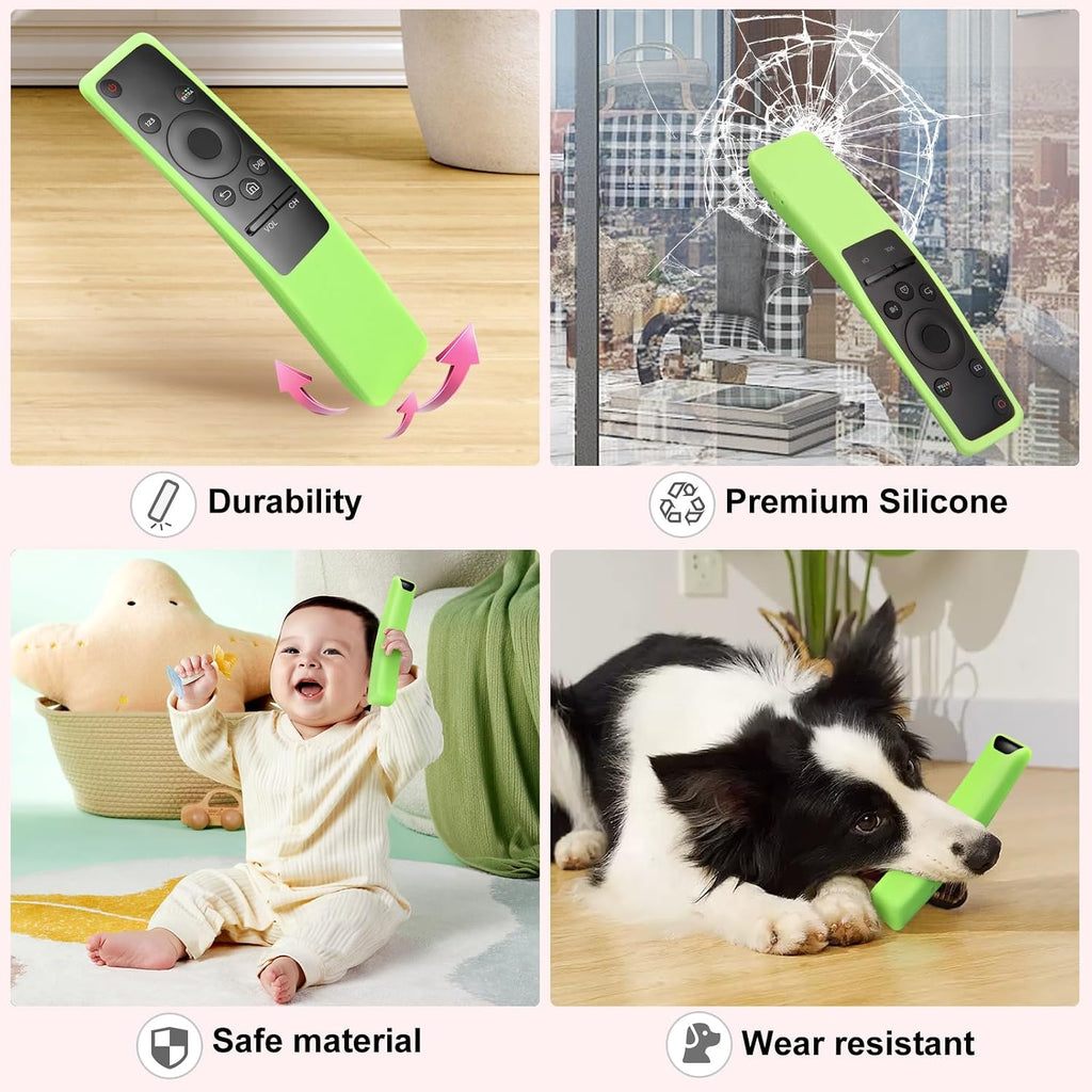 (2 Pack) Cover for Samsung Remote Silicone Protective Case Compatible with Samsung TV Remote Control Cover BN59 Series Glow in The Dark Remote Skin Sleeve