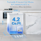 4.0 Cu.Ft Chest Freezer - 7-Temp Adjustable Deep Freezer, Ultra Quiet, Energy Saving, Removable Basket, Compact Small Deep Freezer for Apartments/Garage/Office/Kitchen, Gray