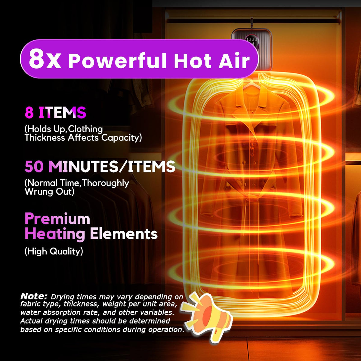 Portable Clothes Dryer, Clothes Dryer Hold 12 Items Up, With Time Setting、Remote Control, Portable Dryers For Laundry, Apartments, RV, Travel, Low noise、Energy Saving (Grey)