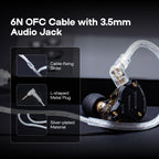 Linsoul KZ ZS10 Pro, 4BA+1DD 5 Driver in Ear Monitor, HiFi Wired Earbuds, Gaming Earbuds, Hybrid IEM Earphones with Stainless Steel Faceplate, Detachable Cable for Musician(with Mic, Dark Black)