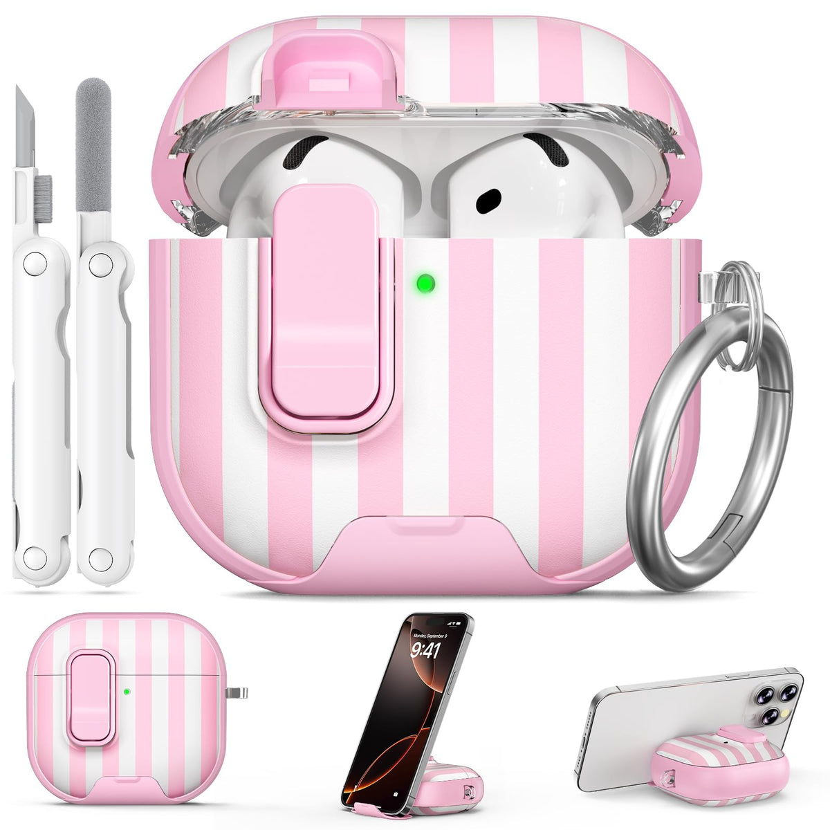 for AirPods Pro 2nd/1st Case (2023-2019)-Purple Bell Flower