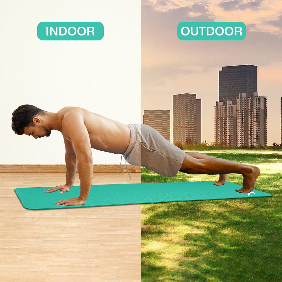 XN8 Sports Yoga Mat 10mm & 15mm Thick NBR Exercise Mat with Carry Strap