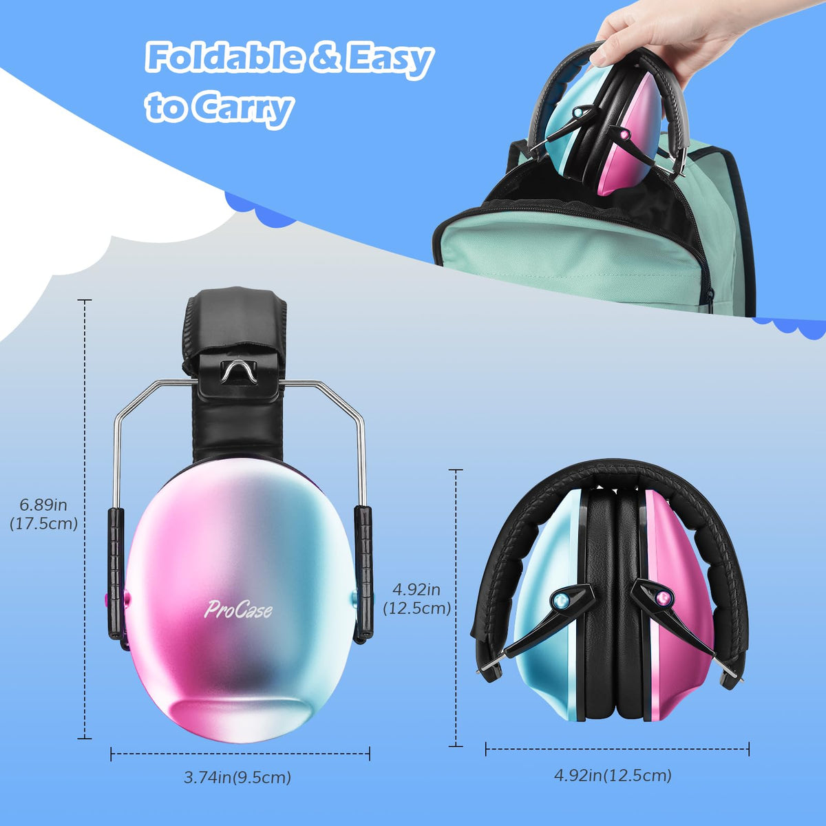 ProCase Ear Defenders for Children/Toddlers 3-16 Years SNR 27dB -Purple