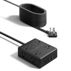 SUPERDANNY Extension Cord,Flat Plug Surge Protector Power Strip,6Ft