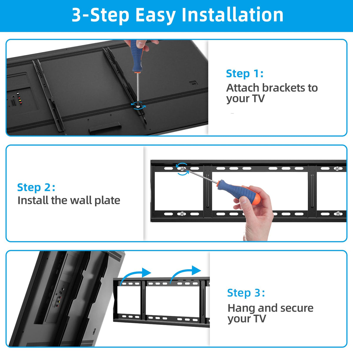 HOME VISION Heavy Duty Tilt TV Wall Mount for 32-86 Inch Flat/Curved Screen