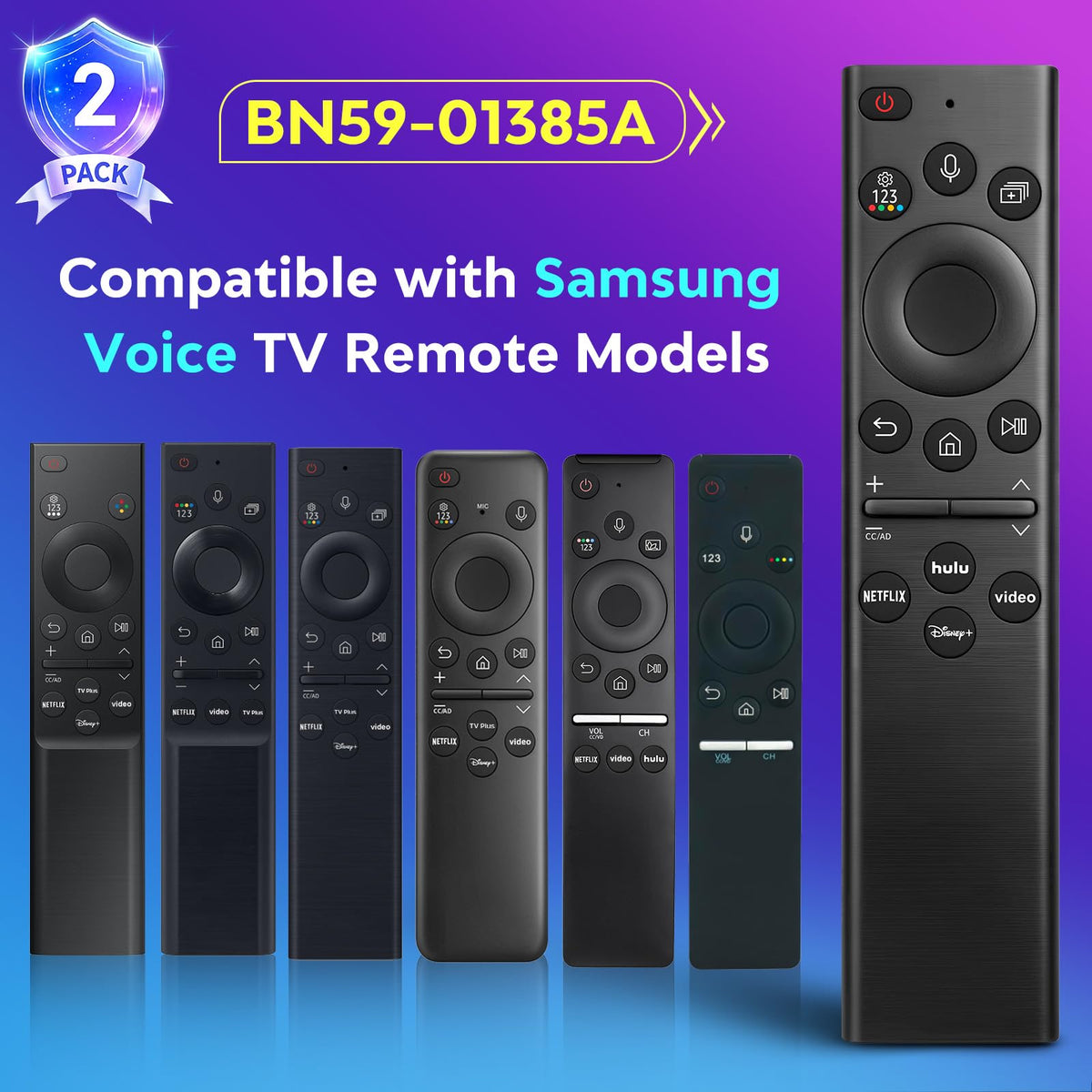 Universal for Samsung-TV-Remote-Control Replacement,Compatible with All Samsung Smart Frame Curved QLED TVs