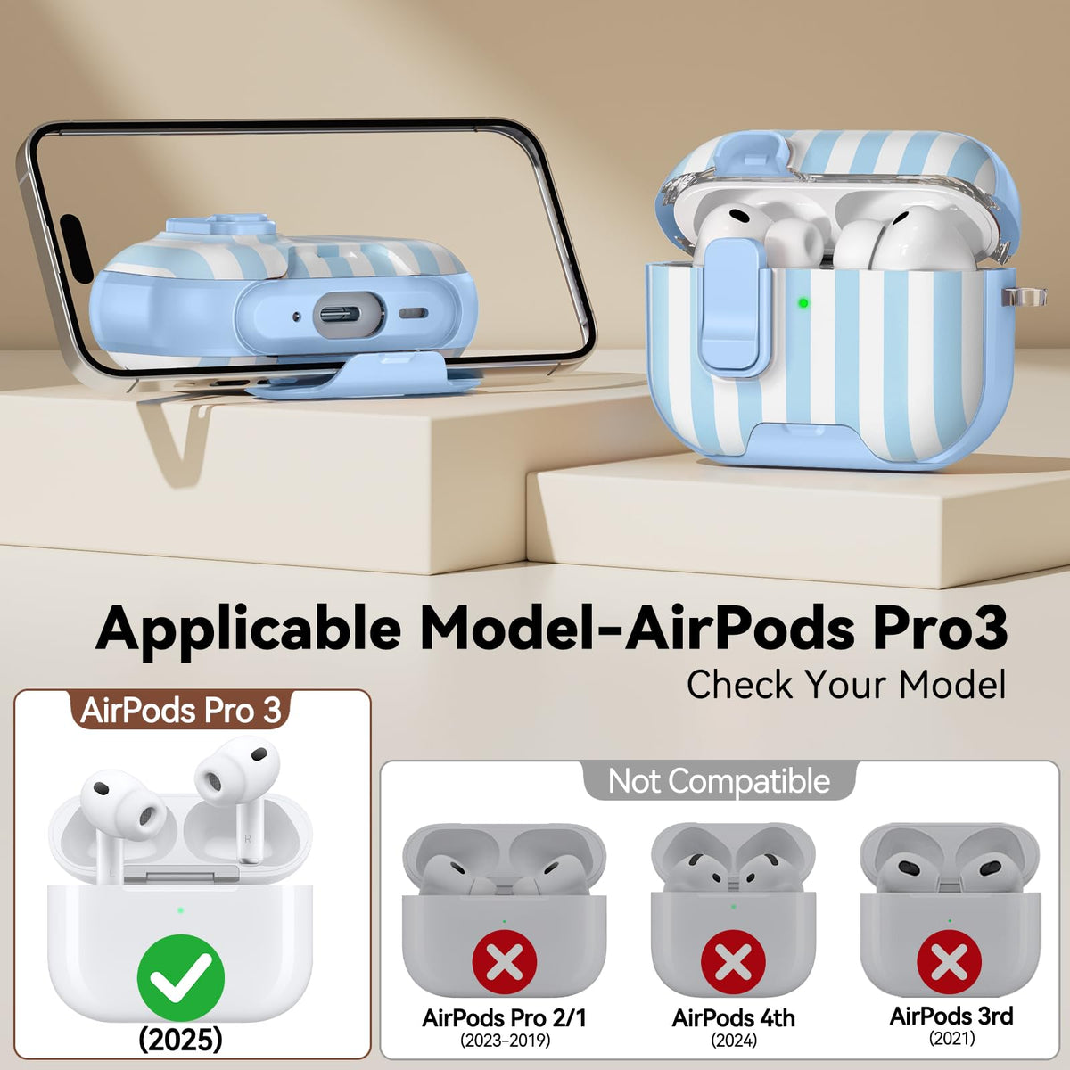 for AirPods Pro 2nd/1st Case (2023-2019)-Purple Bell Flower