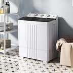 Giantex Portable Washing Machine, 20lbs Capacity, 12lbs Washer and 8lbs Spinner, Compact for Apartment RV, Gray & White, GX20313-PE