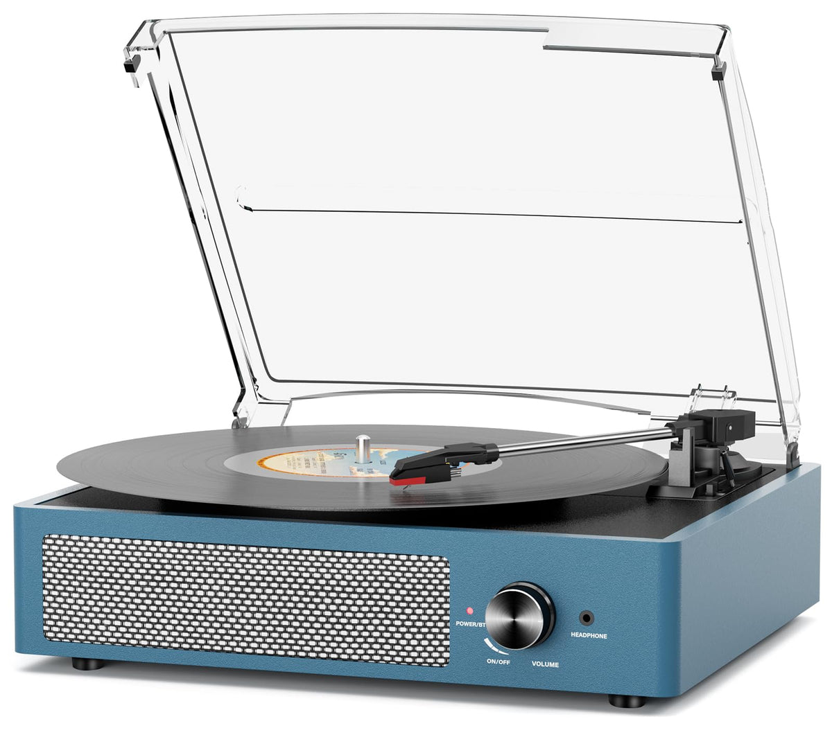 Vinyl Record Player Turntable with Built-in Bluetooth Receiver & 2 Stereo Speakers, 3 Speed 3 Size Portable Retro Record Player for Entertainment and Home Decoration