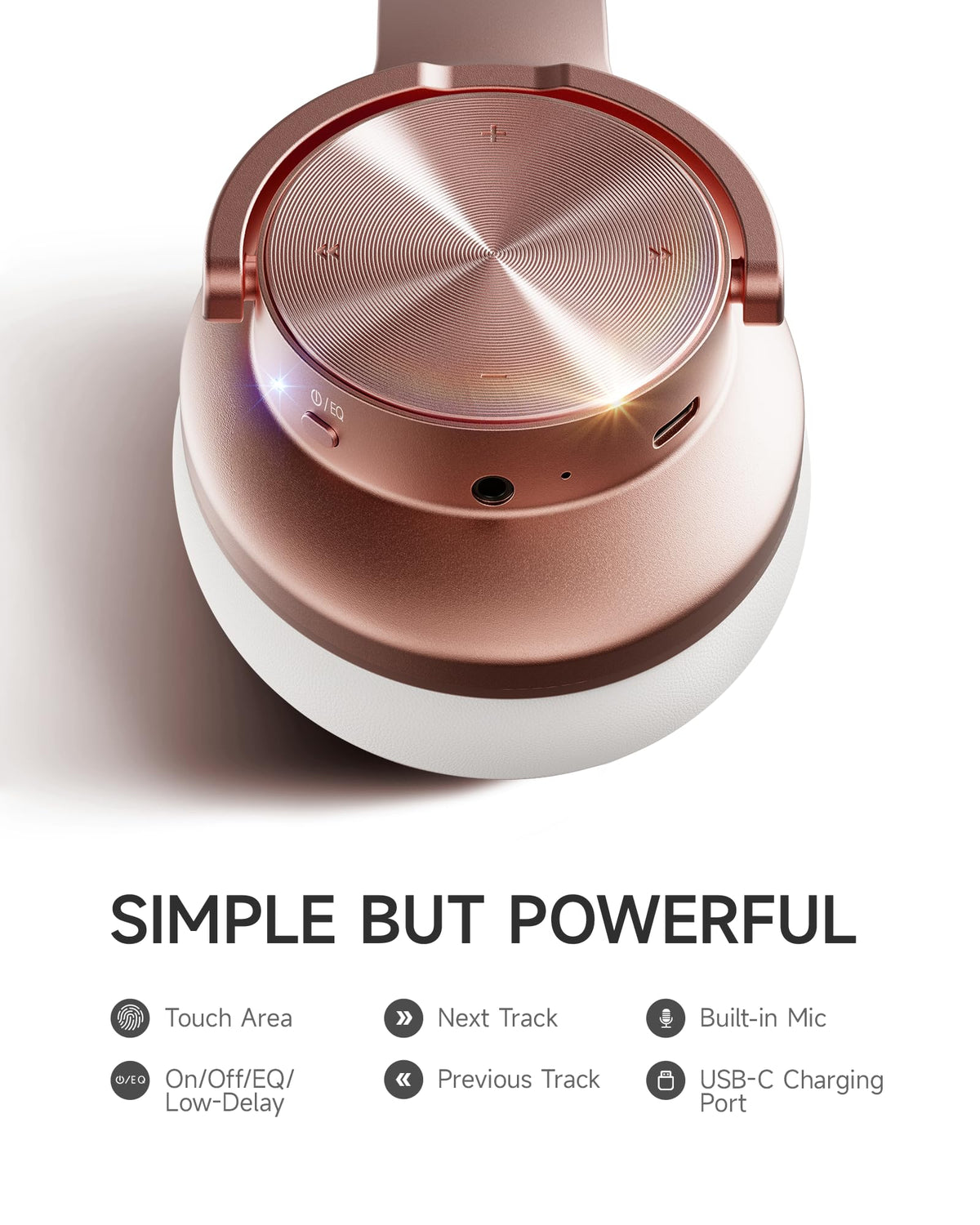 Picun B8 Wireless Bluetooth Headphones, 120H Playtime, 3EQ Modes, Black