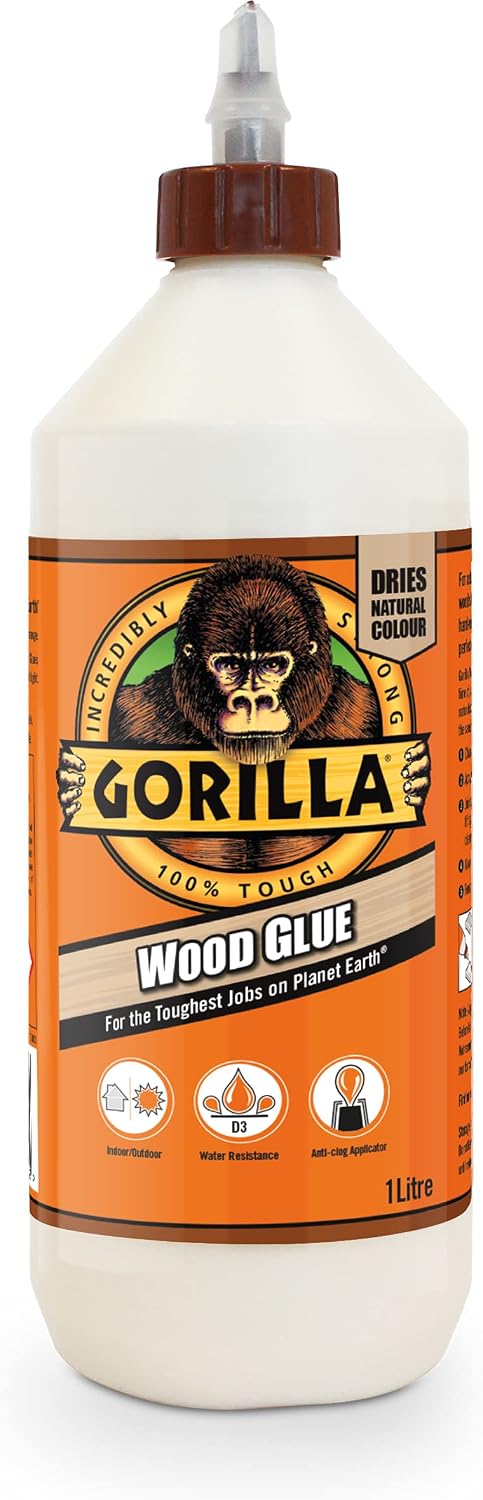 Gorilla 5044361 Wood Glue 1L (4 Pack)