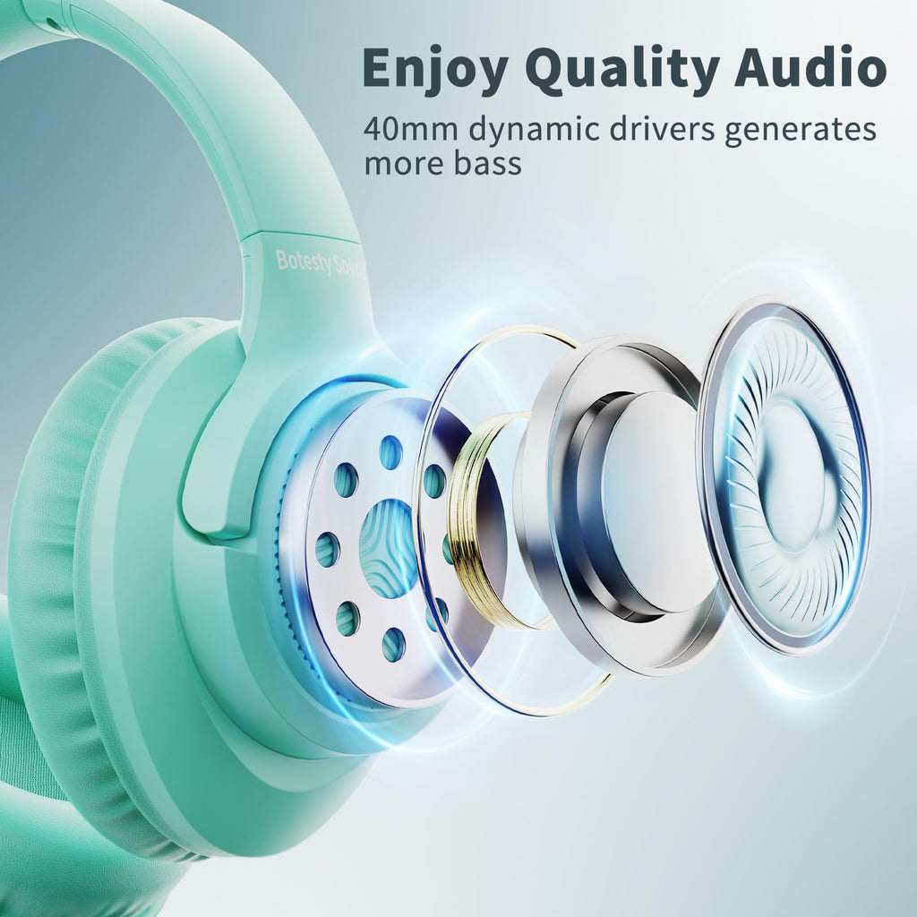 Botesty Sound Headphones Wired with Mic for School, 3.5mm Plug in, Purple