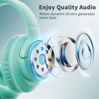 Botesty Sound Headphones Wired with Mic for School, 3.5mm Plug in, Purple