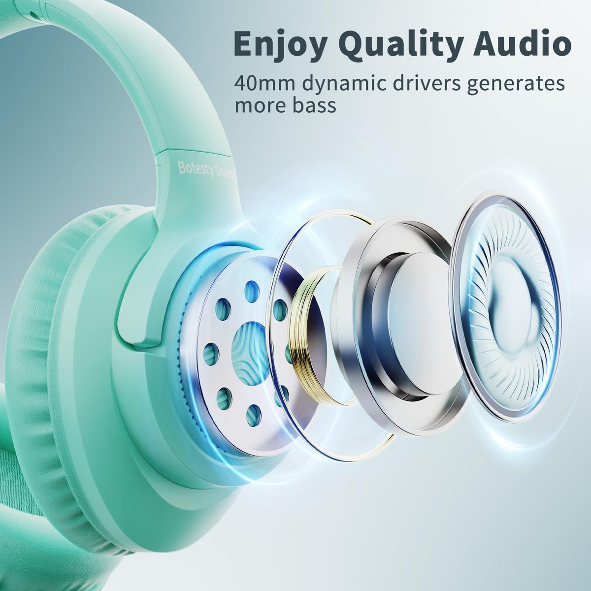 Botesty Sound Headphones Wired with Mic for School, 3.5mm Plug in, Purple