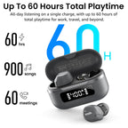 TOZO NC9 Hybrid Active Noise Cancelling Wireless Earbuds, 60H, LED Display