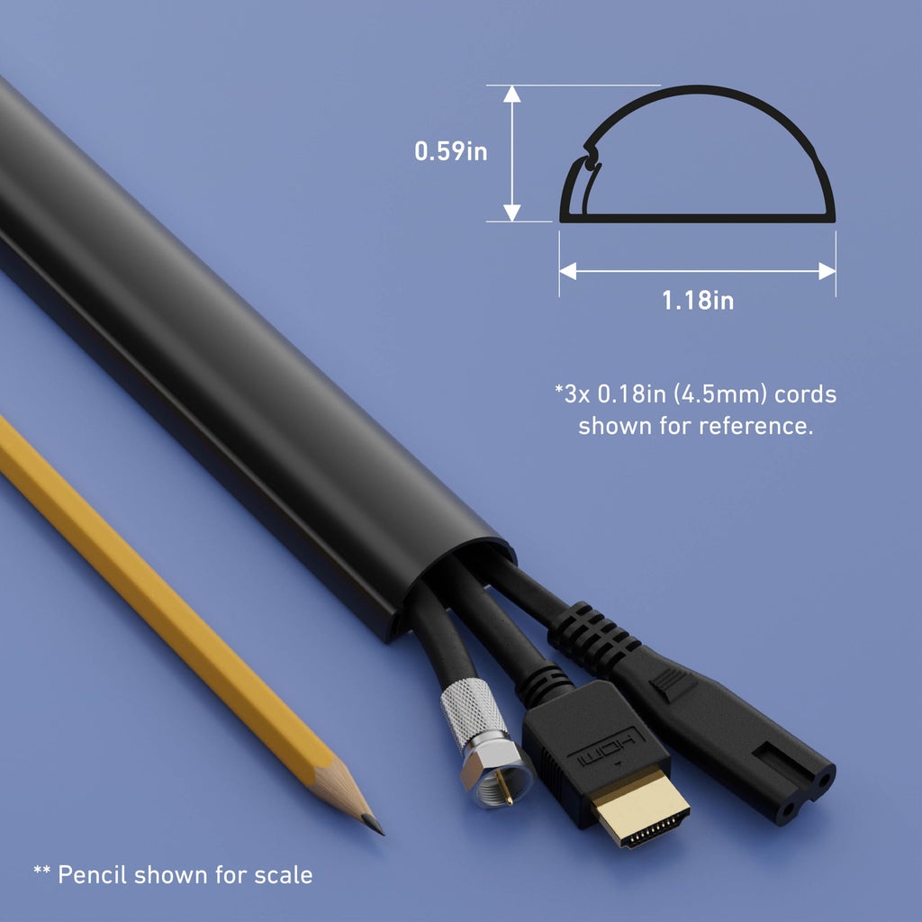 D-Line 157in Cord Cover Kit, Self-Adhesive Wire Hiders, Paintable Cable Raceway to Hide Wires on Wall, Electrical Cable Management - 10x 15.7 Lengths & 19 Accessories - 1.18" (W) x 0.59" (H) - Beige