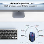 TECKNET Wireless Mouse for Laptop, 4800 DPI Optical Computer Mice with 6 Adjustable Levels, 30 Months Long Battery Life 2.4G Cordless USB Silent Mouse for Notebook, PC, Office Home Work -Grey