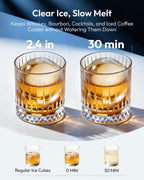 EUHOMY 2.4" Ice Ball Maker Countertop, 3Pcs Ready in 40Mins, 108Pcs/Day, Self-Cleaning Sphere Ice Maker Machine with Crystal Clear Ice, Round Ice Cube Maker for Whiskey & Bourbon