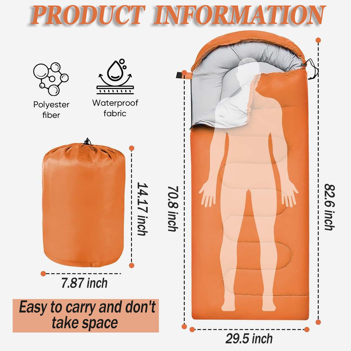 Sleeping Bag for Camping,Sleeping Bags for Adults Backpacking Waterproof,3 Seasons Adult Blanket,Small Packed Ultralight Carry Bag, Soft,Thick and Warm,for Outdoor Camping,Travel,Hiking