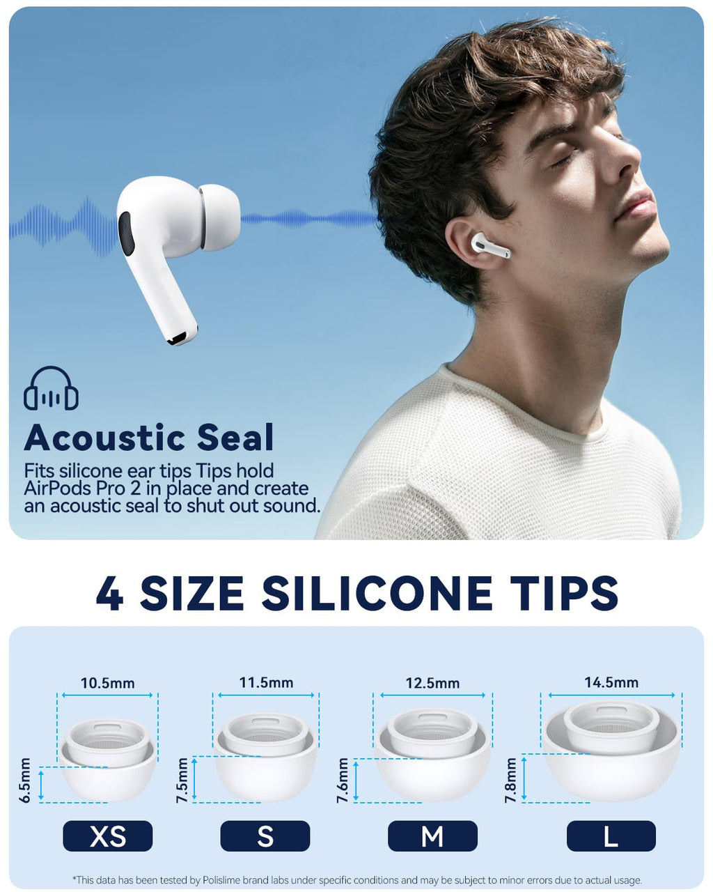5 Pairs Replacement Ear Tips for AirPods Pro 3 (White)