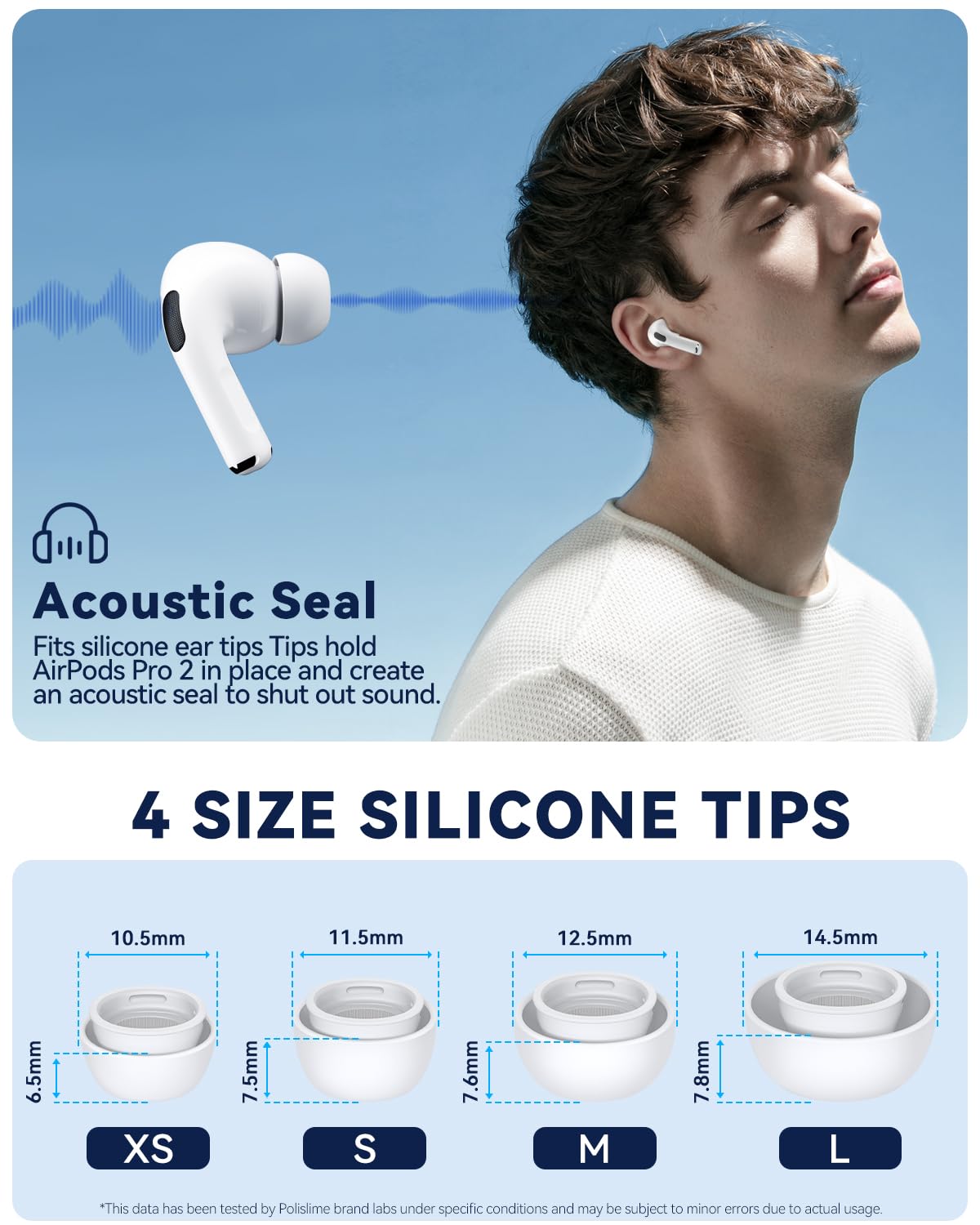 5 Pairs Replacement Ear Tips for AirPods Pro 3 (White)