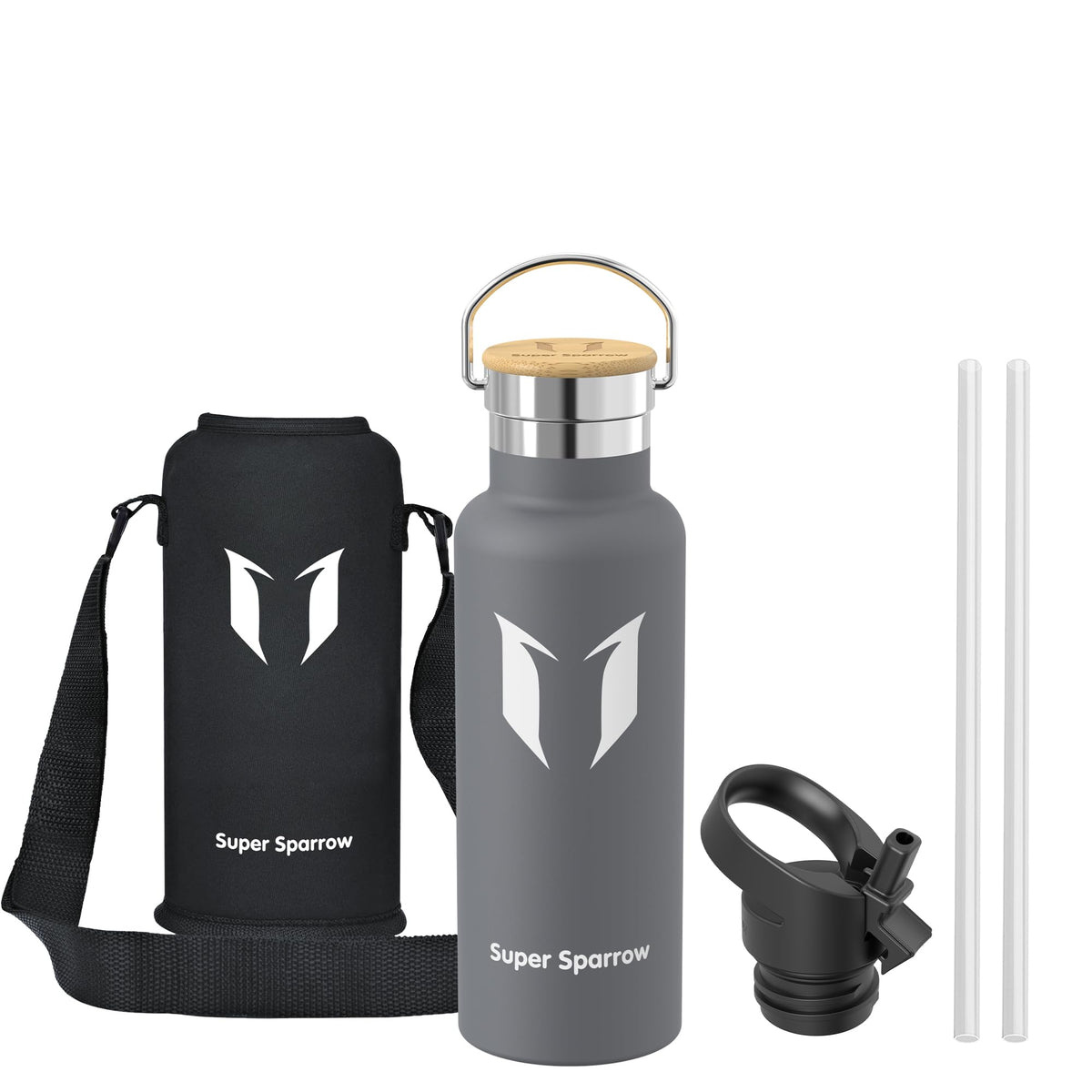 Sparrow Insulated Water Bottle W/Straw -Metal Water Bottles-500ml&750ml&1L