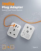 TESSAN UK to US Plug Adaptor 2 Pack, Type B USA Travel Adapter with USB C