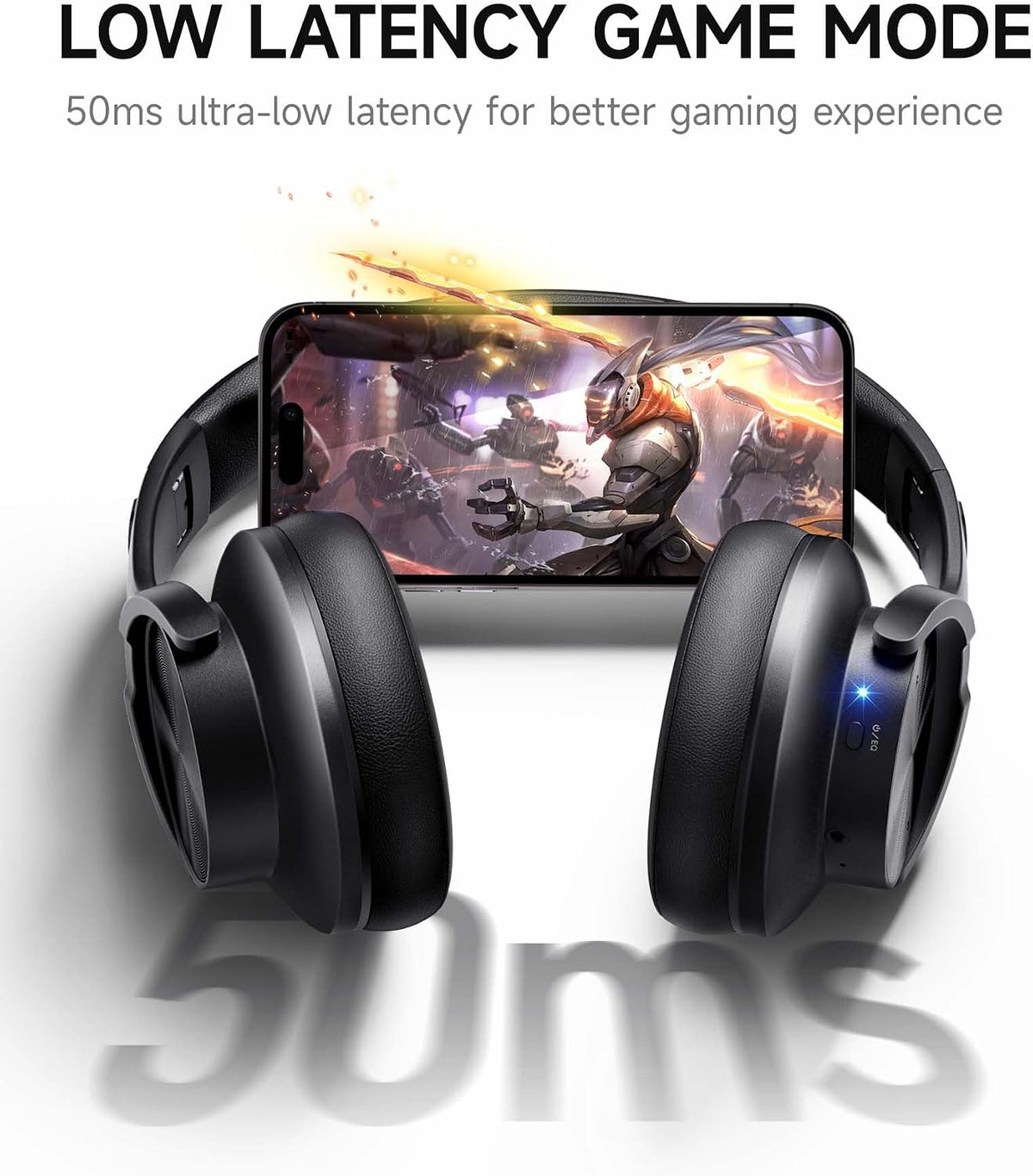 Picun B8 Wireless Bluetooth Headphones, 120H Playtime, 3EQ Modes, Black
