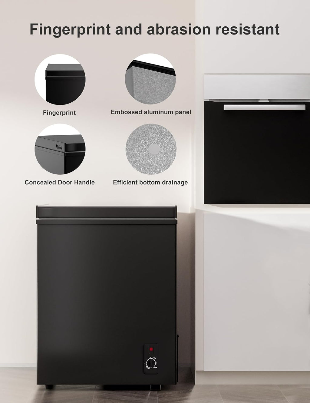 7.0 Cu Ft Chest Freezer - Energy Saving Quiet Top Open Door Mini Freezer Adjustable 6 Thermostat - Compact Small Deep Freezer w/Removable Basket and Defrost Water Drain for Home/Apartment/Garage