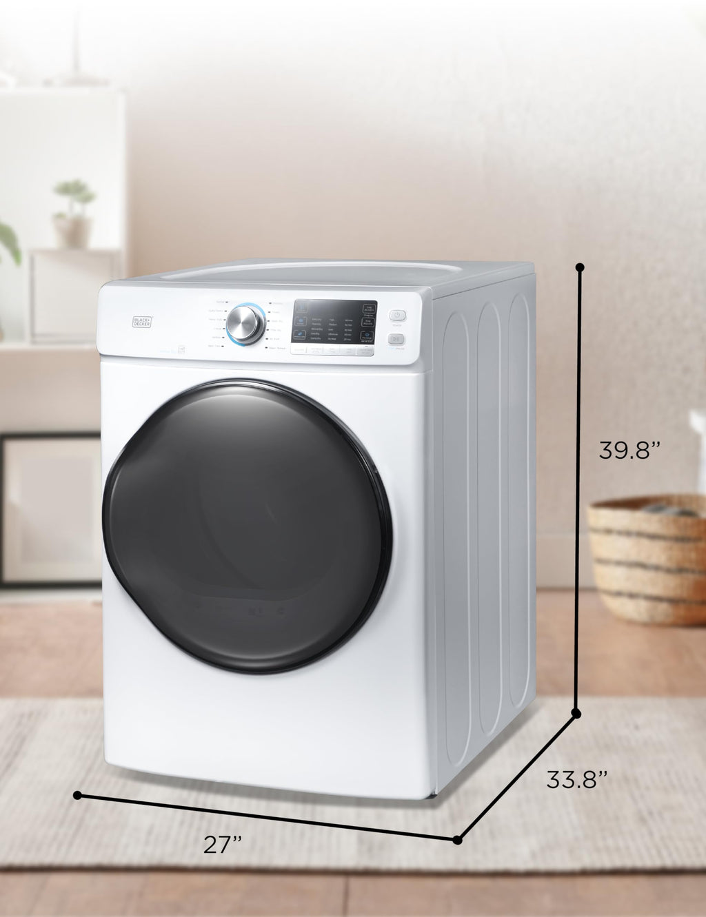 BLACK+DECKER 2.65 Cu. Ft. Portable Dryer, 8.8 lb. Capacity, BCED26, White