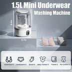 Underwear Washing Machine, Upgrade 1.5L Mini Portable Washing Machine Rechargeable Underwear Washer Deep Cleans Small Clothes for Apartment, Dorm, RV, Travel & Hotel Use(White)