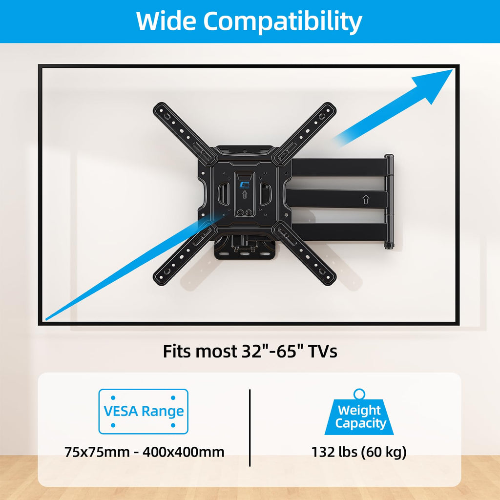 HOME VISION Heavy Duty Tilt TV Wall Mount for 32-86 Inch Flat/Curved Screen