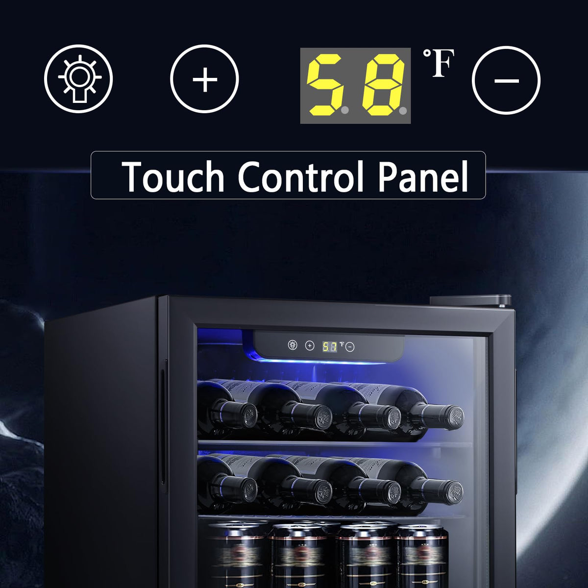 Antarctic Star 12 Bottle 48 Can Beverage Refrigerator Cooler - Mini Fridge Glass Door for Beer Soda Drinks or Wine,Freestanding Beverage Fridge for Home and Bar with Adjustable Shelving, 1.3 Cu. Ft.