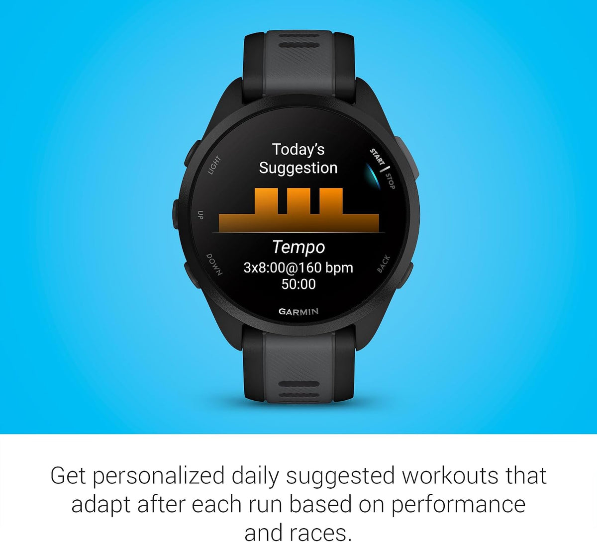 Garmin Forerunner® 165, Running Smartwatch, 43mm, Black