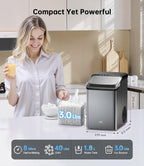 WIE Nugget Ice Maker Countertop, Sonic-Style Chewable Nugget Ice, 40lbs/Day, Fast Ice Making, Quiet Operation, Self-Cleaning Ice Maker Machine, Compact Ice Machine for Home Kitchen Party