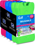 G4GADGET 16cm Freezer Blocks – Pack of 4 – Long-Lasting Reusable Ice Packs for Coolers, Picnic Bags, Travel & Outdoor Adventures – Ideal for Beach & Hiking Trips