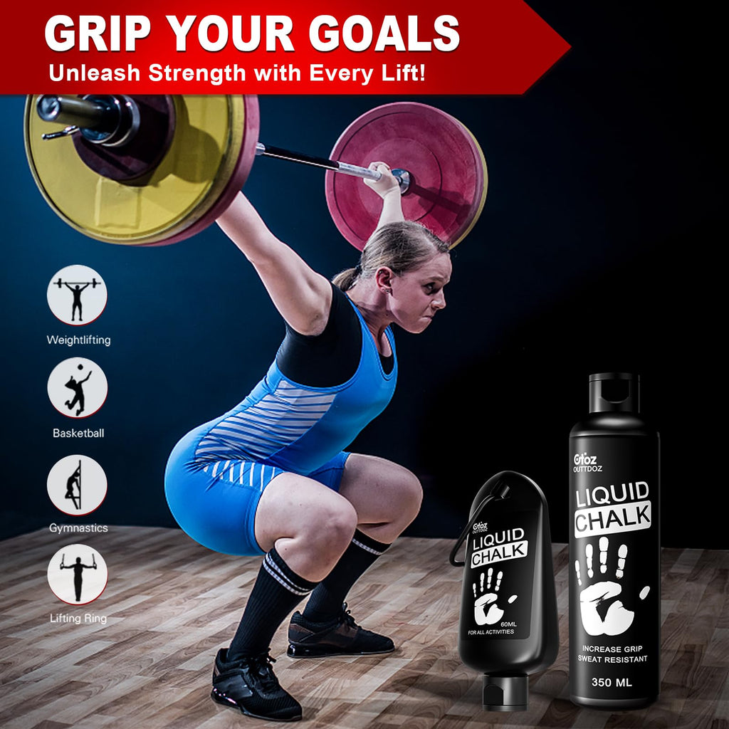 Liquid Chalk 60mL & 350mL for Weightlifting, Climbing & Gymnastics