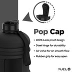 Fuel24 Jug - 2.2 Litre Water Bottle - Extra Strong Flex Material - Drop Proof, Pop or Straw Cap Options - 2.2L Large Gym Sports Bottle, BPA FREE