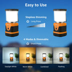 LE Camping Light Rechargeable, 1000lm Camping Lantern, Warm & Cool Light