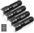 LE LED Torch, LE1000 Powerful Handheld Flashlight, Adjustable Focus, 4 PCs