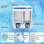 VCJ Portable Washing Machine, Twin Tub Washing Machine Laundry Compact Washer spinner Combo with 40lbs capacity, 24Lbs Washer and 16Lbs Spinner dryer for Apartments RVs and Dorms